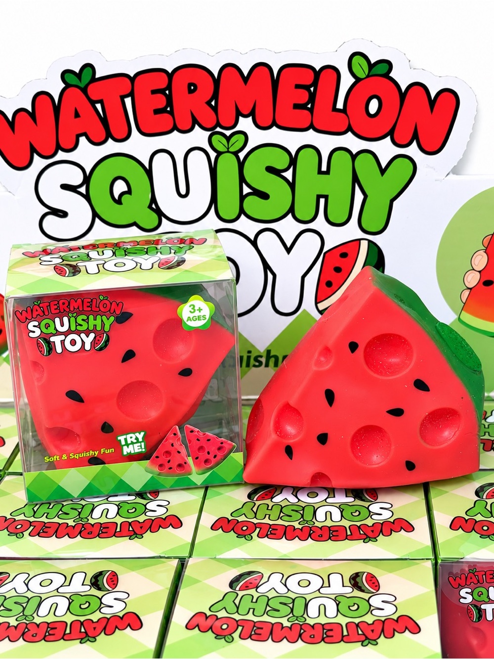 CRUNCHY Watermelon Slice Squishy Squeeze Toy NEW